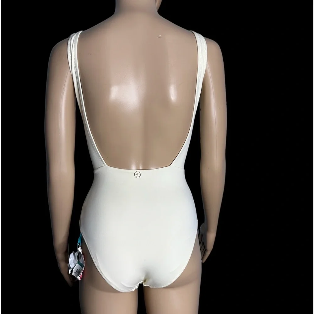 Sand & blue beachwear women one piece beige swim suit size XS
